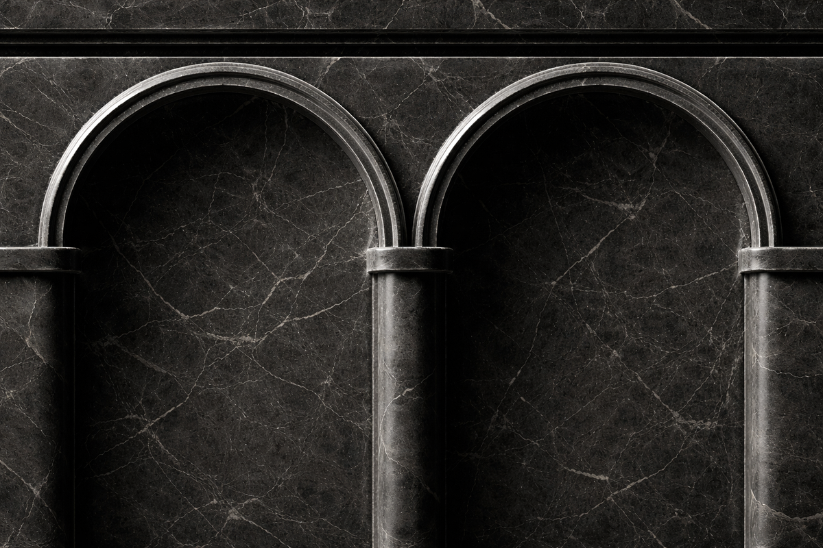 Arcade Base Deep black marble plinth base by 1-OPH, surface detail