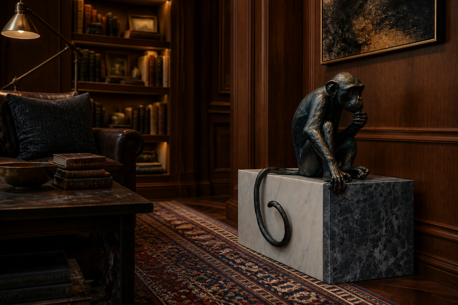 Espinar — Bronze on marble sculpture by 1-OPH