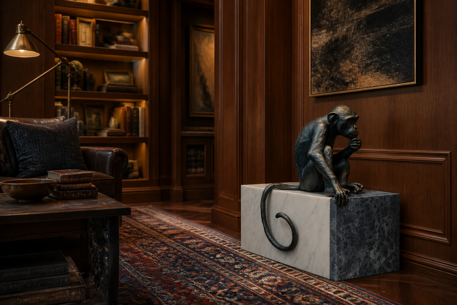Espinar — Bronze on marble sculpture by 1-OPH