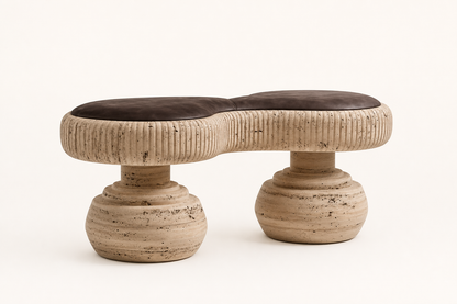Lento — travertine sculptural bench by 1-OPH