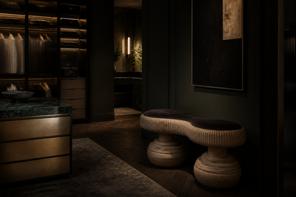 Lento — travertine sculptural bench by 1-OPH