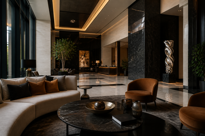 Alcor — Stainless steel on Nero Marquina marble sculpture by 1-OPH
