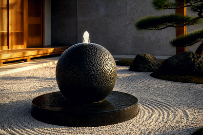 Atria — granite sphere fountain by 1-OPH