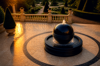 Gacrux — nero marquina marble sphere fountain by 1-OPH