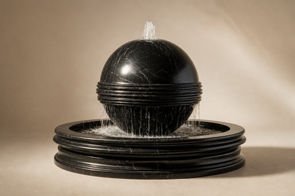 Gacrux — nero marquina marble sphere fountain by 1-OPH