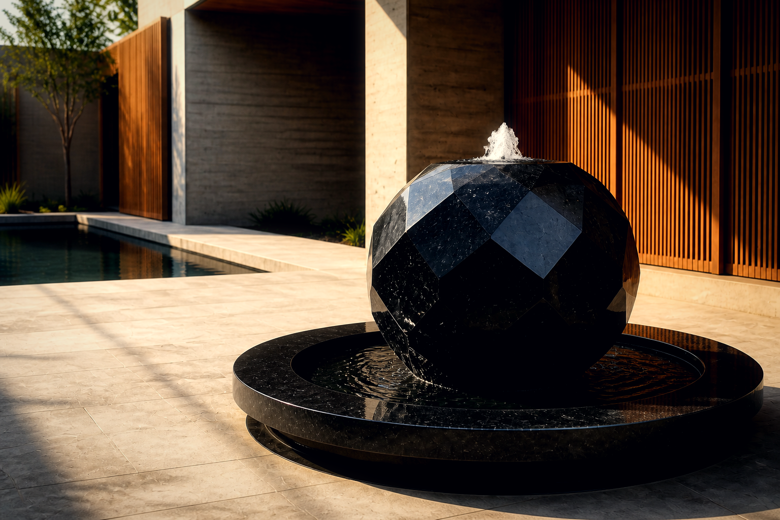 Miaplac — stone sphere fountain by 1-OPH
