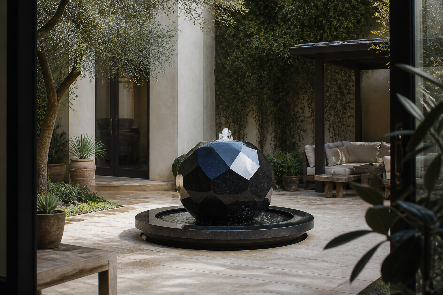 Miaplac — stone sphere fountain by 1-OPH