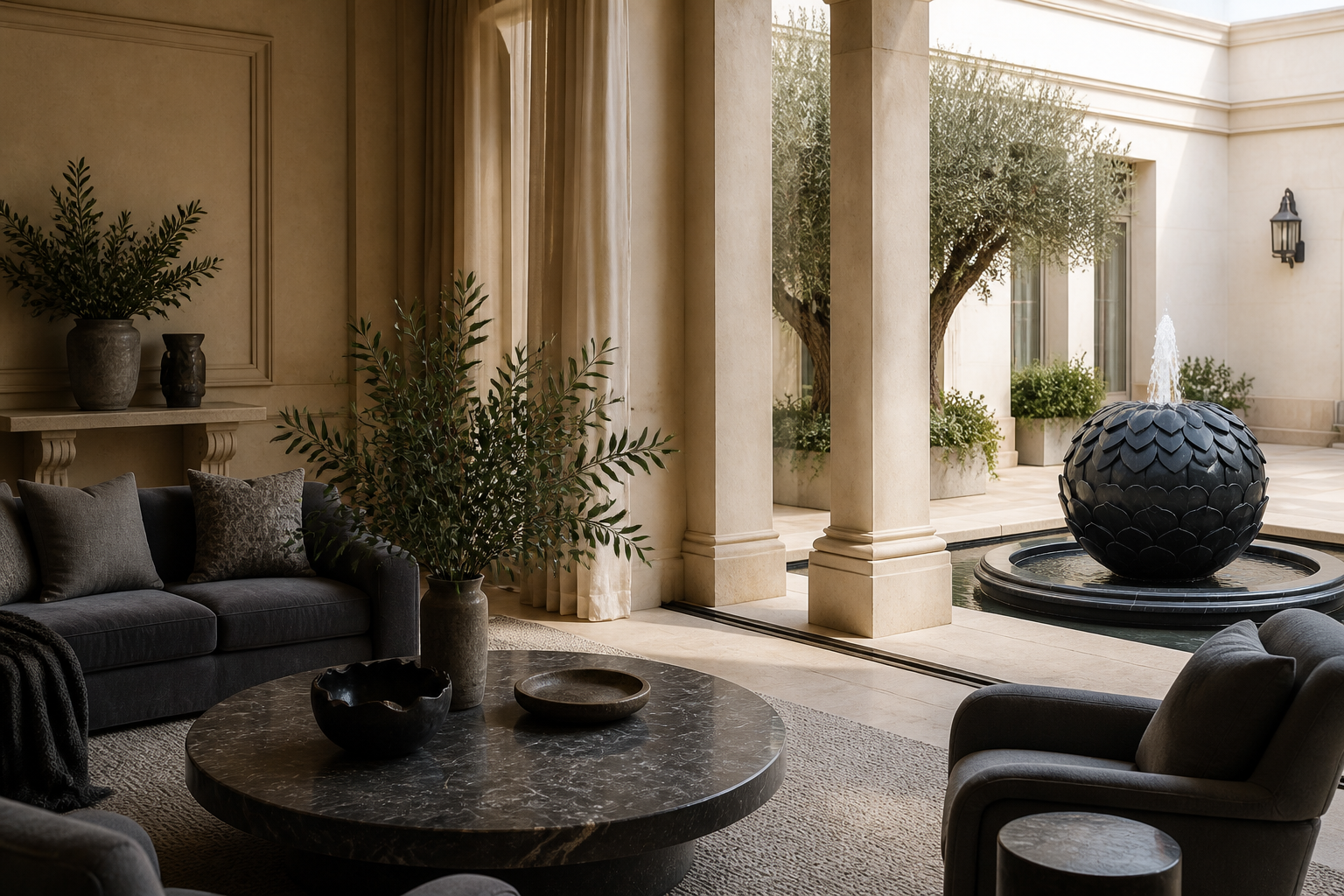 Avior — stone sphere fountain by 1-OPH