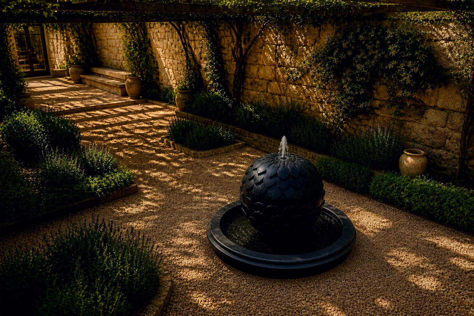 Avior — stone sphere fountain by 1-OPH