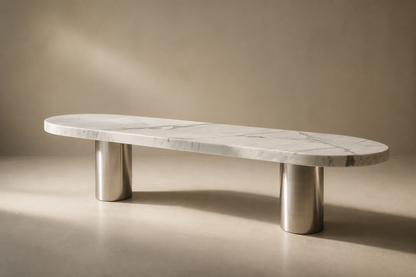 Quieta — marble sculptural bench by 1-OPH