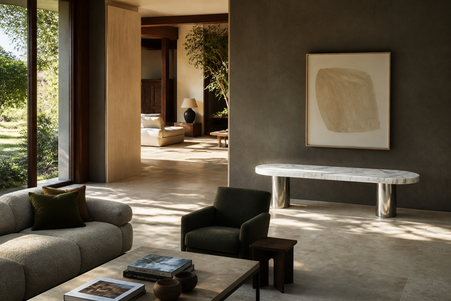 Quieta — marble sculptural bench by 1-OPH