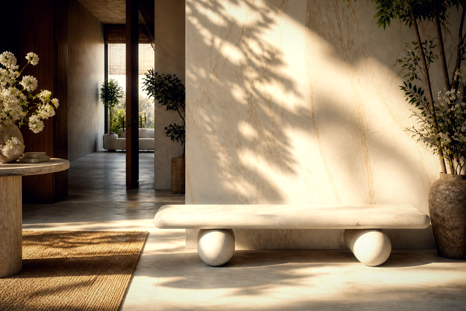 Lenire — stone sculptural bench by 1-OPH
