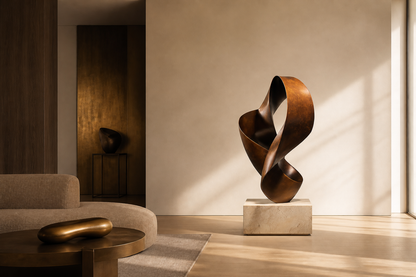 Turais — Bronze on travertine sculpture by 1-OPH
