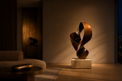 Turais — Bronze on travertine sculpture by 1-OPH