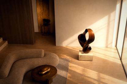 Turais — Bronze on travertine sculpture by 1-OPH