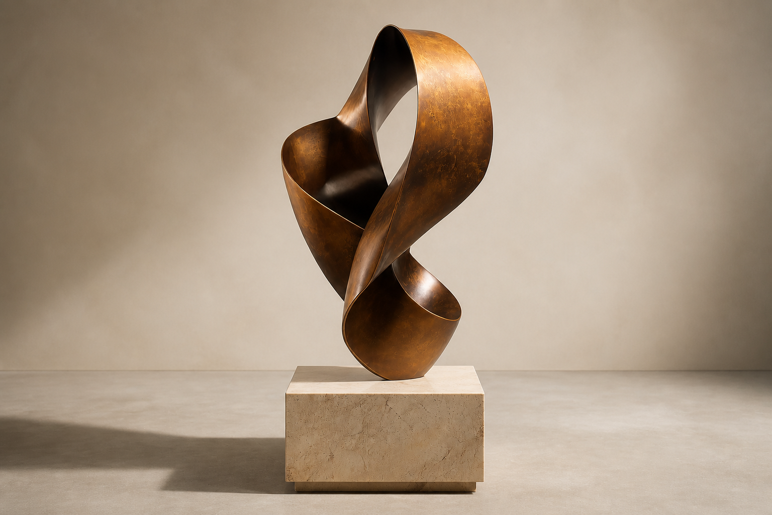 Turais — Bronze on travertine sculpture by 1-OPH