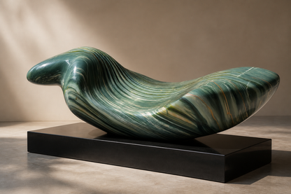 Suhail — Green marble on black marble sculpture by 1-OPH