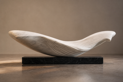 Markab — Marble on Nero Marquina marble sculpture by 1-OPH