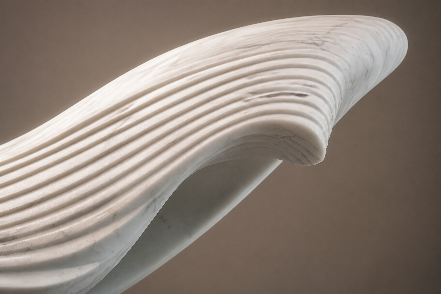 Markab — Marble on Nero Marquina marble sculpture by 1-OPH