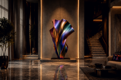 Enif — Titanium-finished steel sculpture by 1-OPH