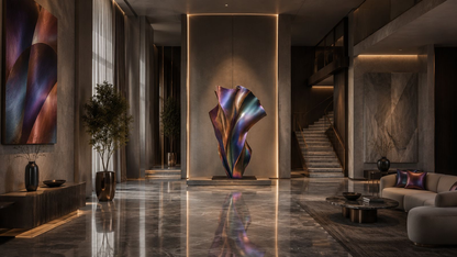 Enif — Titanium-finished steel sculpture by 1-OPH
