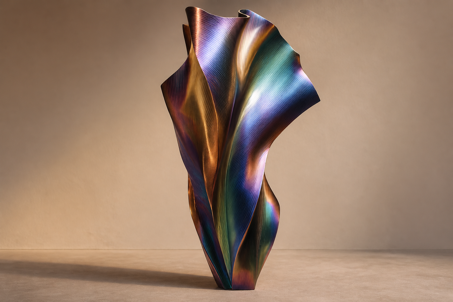 Enif — Titanium-finished steel sculpture by 1-OPH