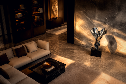 Biham — Stainless steel on marble sculpture by 1-OPH