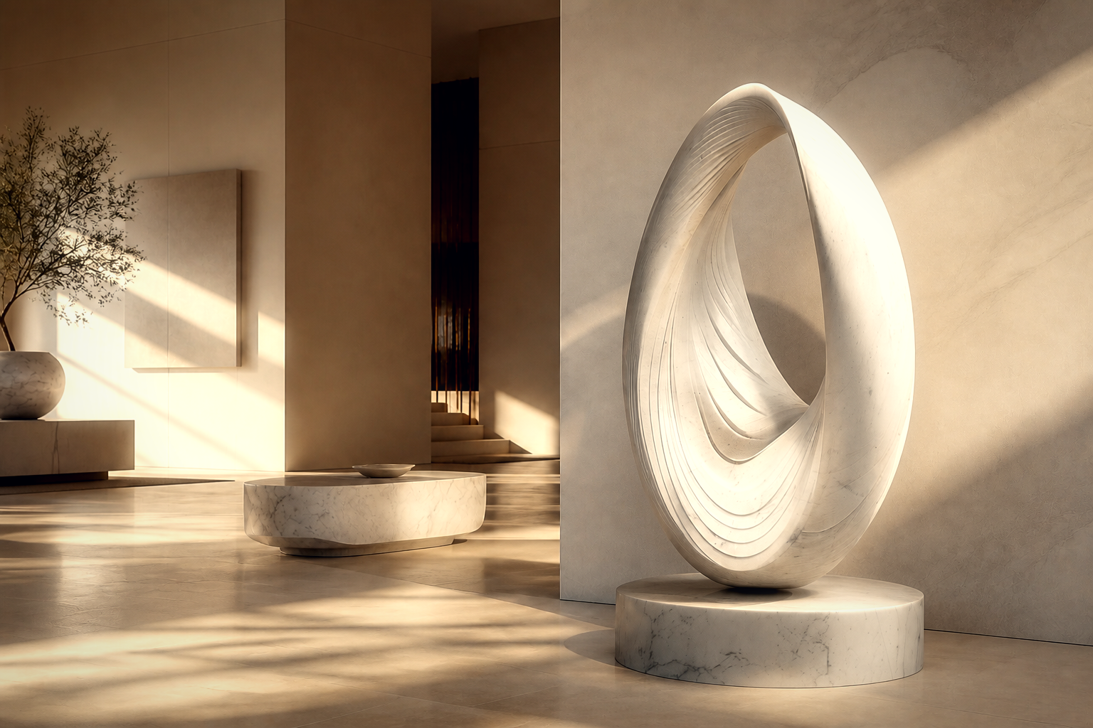 Origo — Marble egg sculpture by 1-OPH