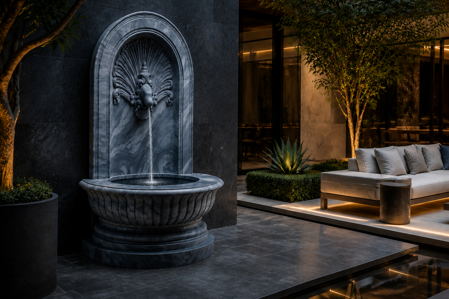 Kasumi — marble wall fountain by 1-OPH