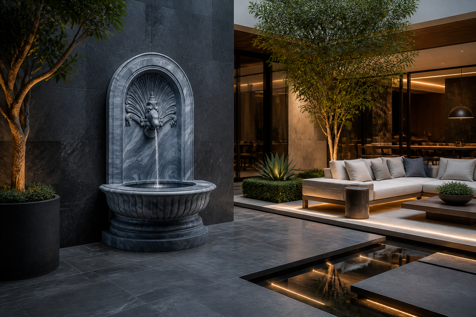 Kasumi — marble wall fountain by 1-OPH