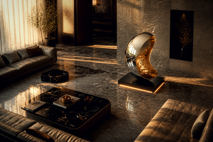 Semina — Stainless steel egg sculpture by 1-OPH