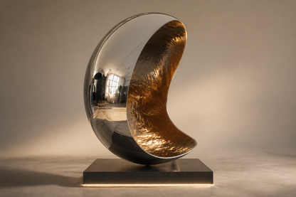 Semina — Stainless steel egg sculpture by 1-OPH