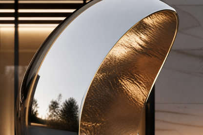 Semina — Stainless steel egg sculpture by 1-OPH