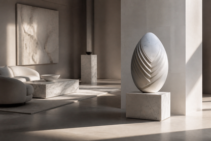 Nascera — Marble egg sculpture by 1-OPH
