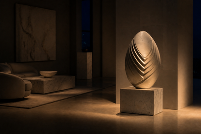 Nascera — Marble egg sculpture by 1-OPH