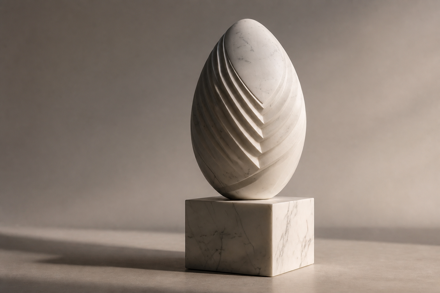 Nascera — Marble egg sculpture by 1-OPH