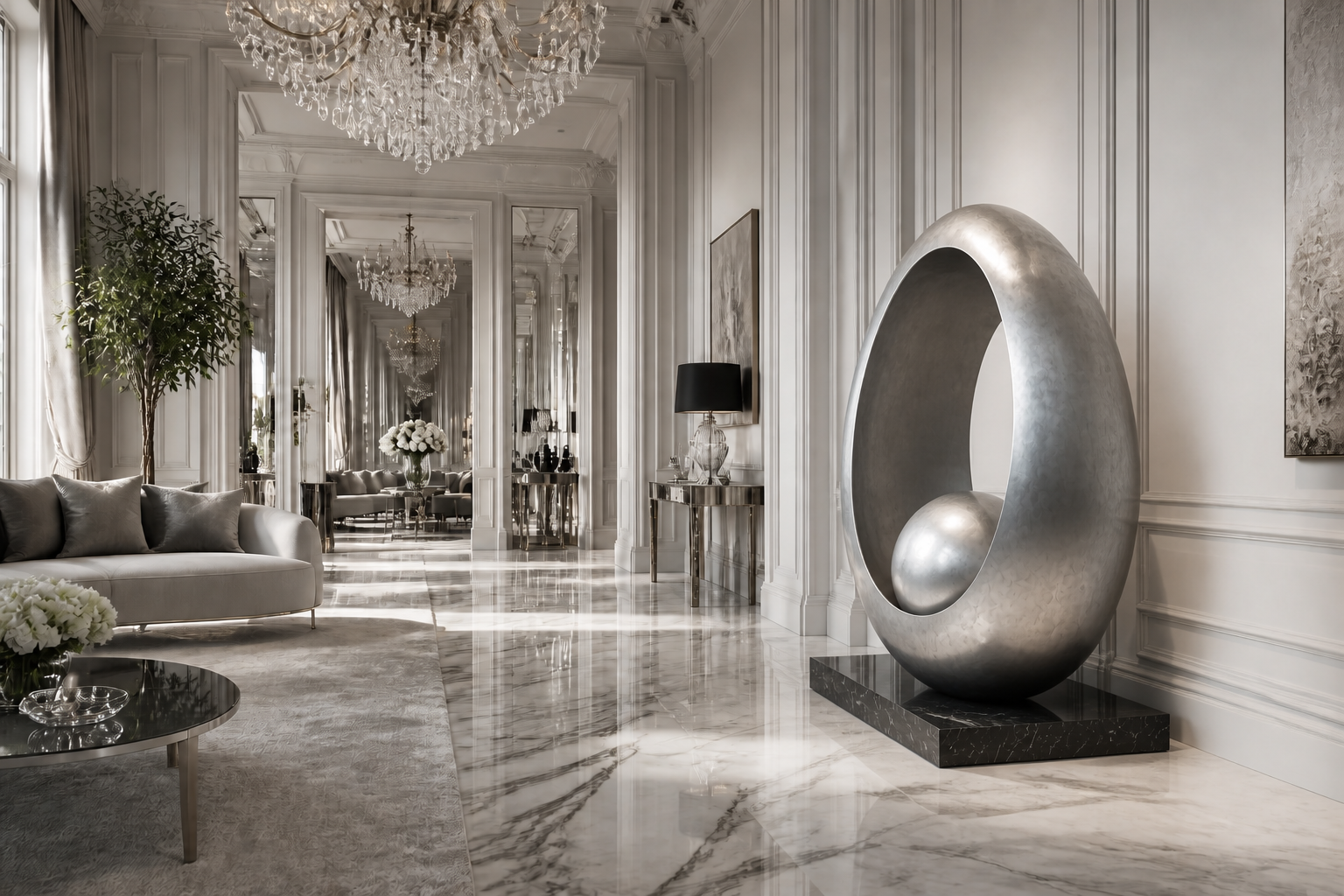 Genara — Bronze egg sculpture by 1-OPH