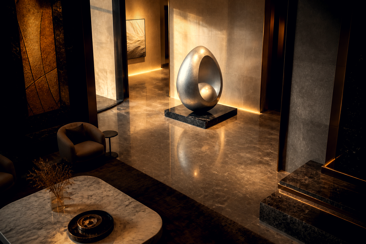 Genara — Bronze egg sculpture by 1-OPH