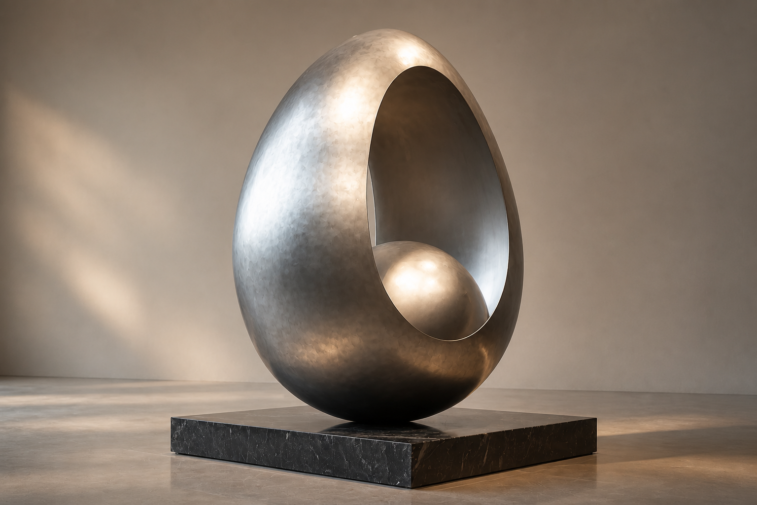 Genara — Bronze egg sculpture by 1-OPH