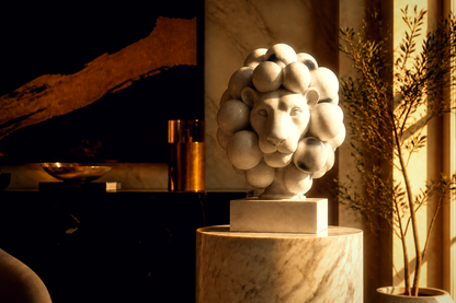 Igapo — Marble on travertine sculpture by 1-OPH