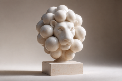 Igapo — Marble on travertine sculpture by 1-OPH
