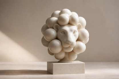 Igapo — Marble on travertine sculpture by 1-OPH