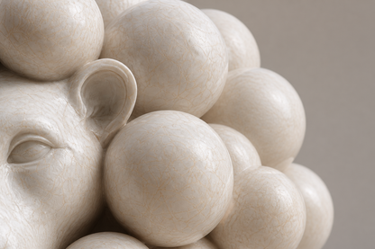 Igapo — Marble on travertine sculpture by 1-OPH