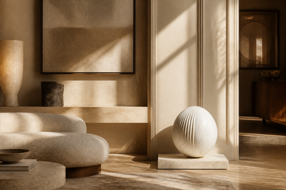 Albora — Marble egg sculpture by 1-OPH