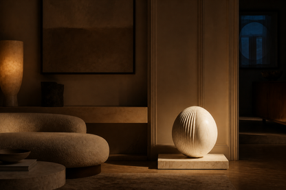 Albora — Marble egg sculpture by 1-OPH