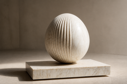 Albora — Marble egg sculpture by 1-OPH