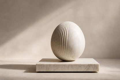 Albora — Marble egg sculpture by 1-OPH
