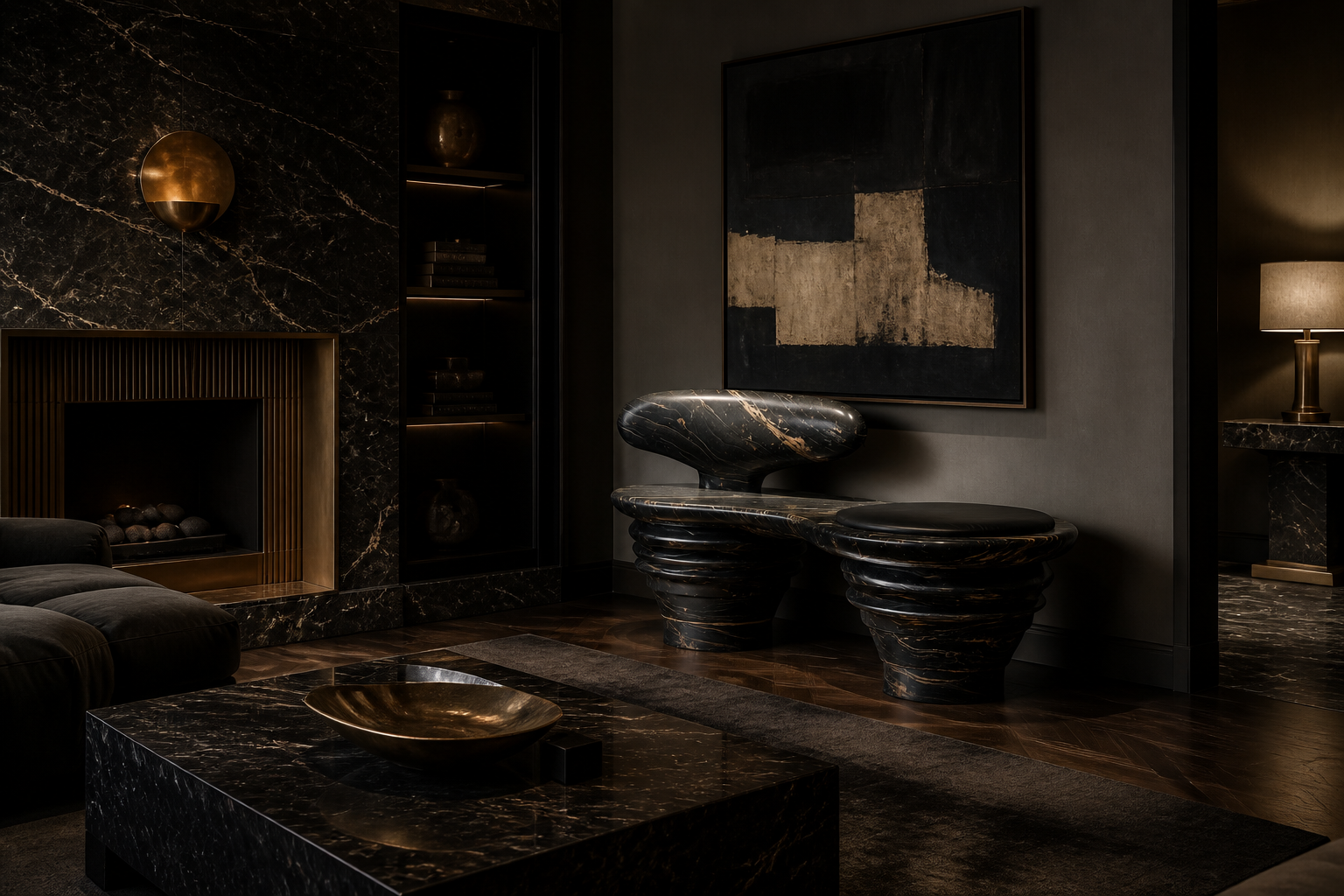 Sosta — stone sculptural bench by 1-OPH
