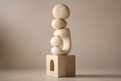 Flessa — white marble sculpture by 1-OPH