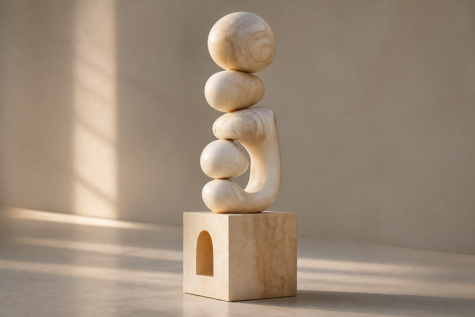 Flessa — white marble sculpture by 1-OPH